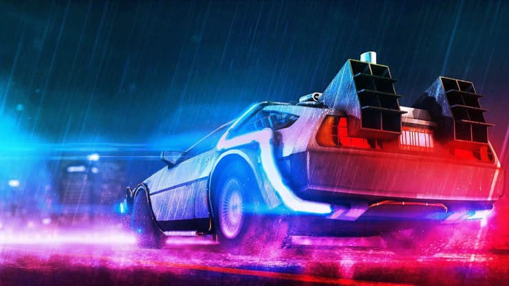 Image of the DeLorean from the movie Back to the Future